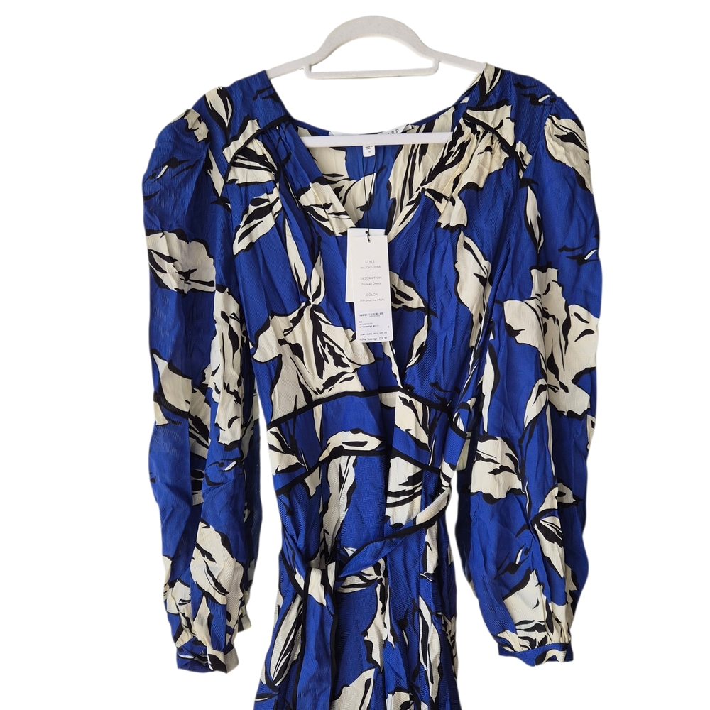 Veronica Beard Blue & White Floral Maxi Dress – Long Sleeve – Size 16‎ - Picture 3 of 14